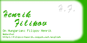 henrik filipov business card